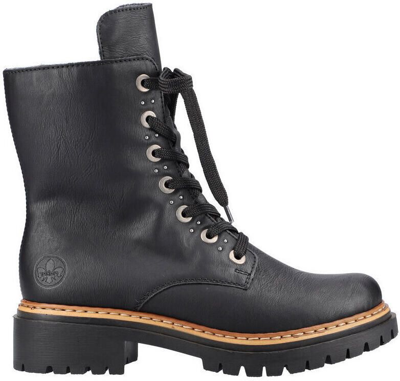 Rieker dames bikerboots enkellaars 72612-00 zwart
