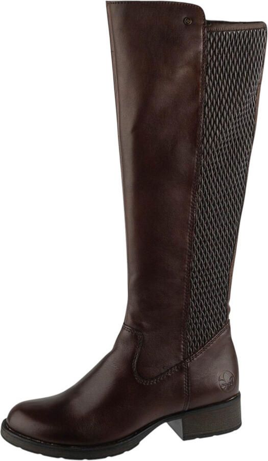 Rieker art Z9591 29 bruin leer stretch kuit rits dames - Foto 2