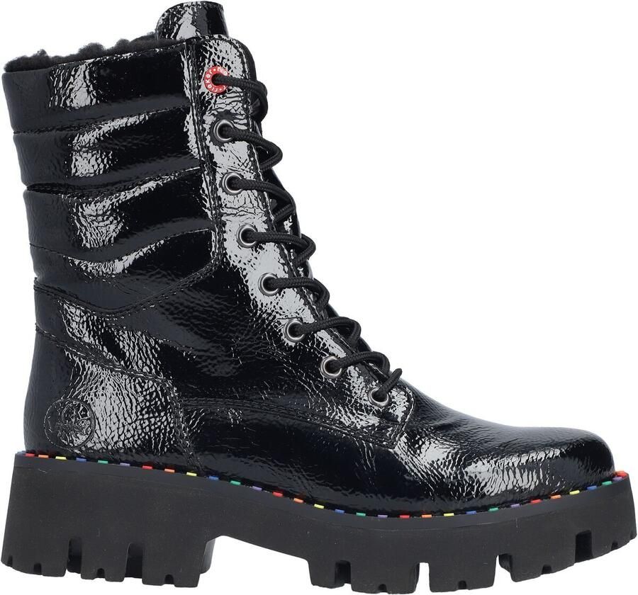 Rieker Winterlaarsjes Plateauzolen winterlaarzen laklaarsjes met binnenritssluiting