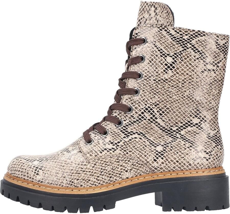 Rieker dames enkellaarsjes 72627-64 beige slangprint - Foto 2
