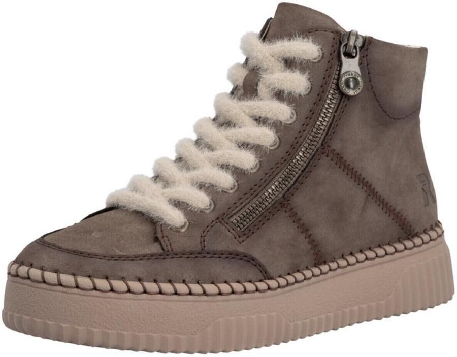 Rieker damessneakers met hoge schacht bruin - Foto 2
