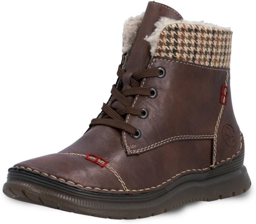 Rieker Veterlaarsjes beige bruin zwart