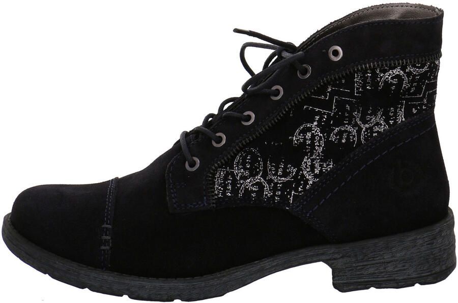 Rieker Dames 53632 14 Veterlaarzen Sleehak Blauw - Foto 3