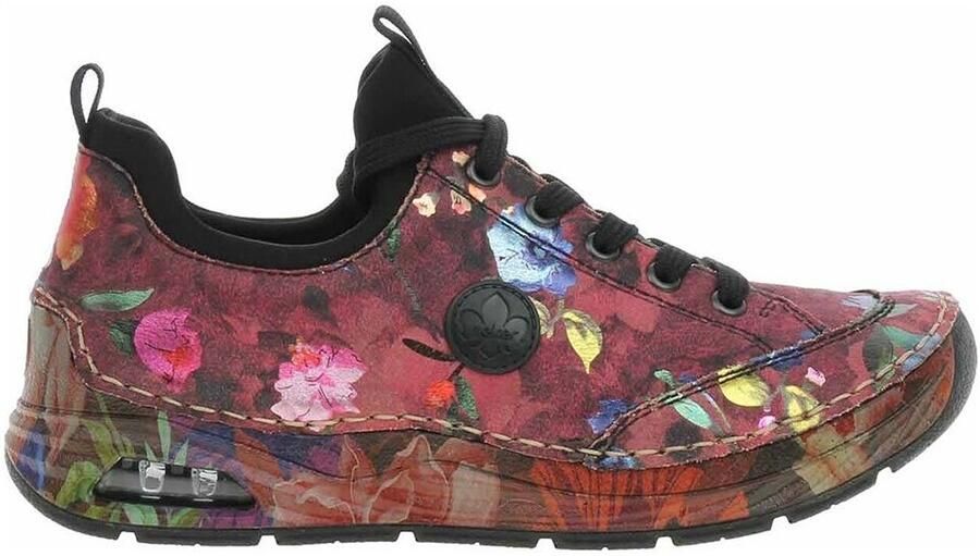 Rieker Sneakers laag blauw pink donkerroze zwart