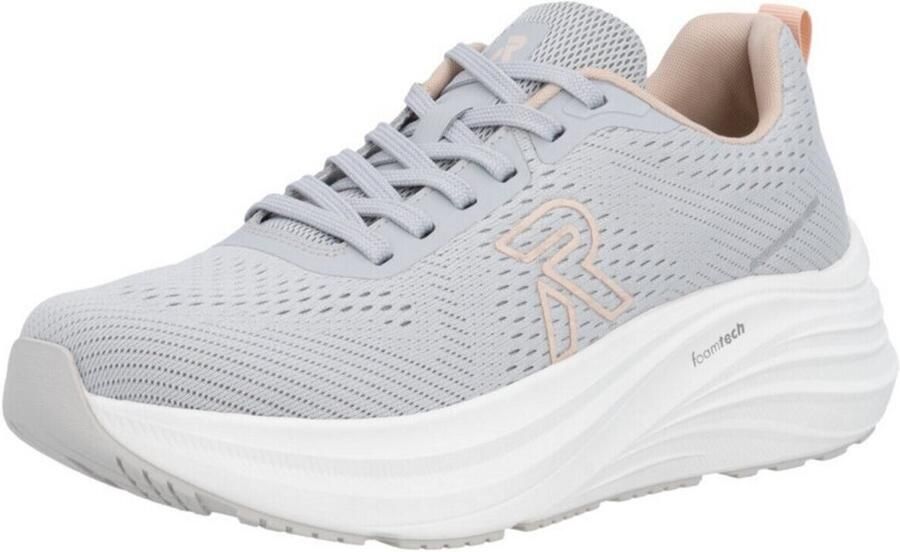 Rieker Sport Sneakers laag lichtgrijs abrikoos