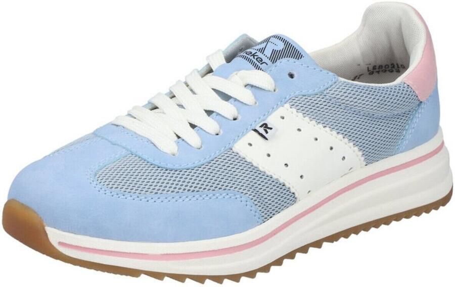 Rieker dames veterschoenen lichtblauw extra breed - Foto 2