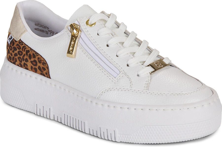 Rieker dames leren sneaker wit - Foto 3