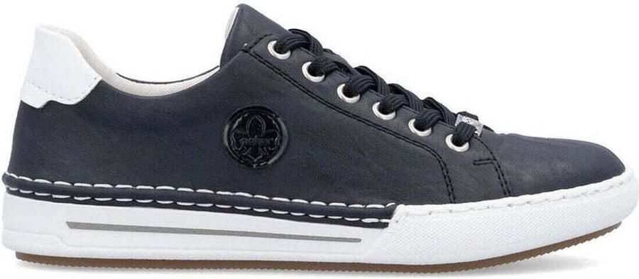 Rieker Plateausneakers veterschoenen lage schoen vrijetijdsschoen met witte randnaad - Foto 2