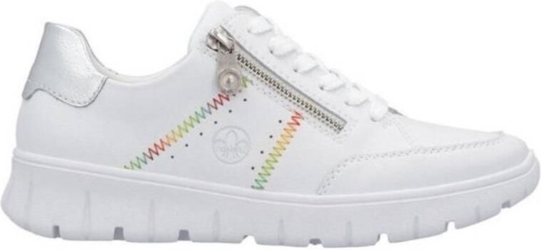 Rieker Plateausneakers in monochrome uitstraling vrijetijdsschoen lage schoen veterschoen