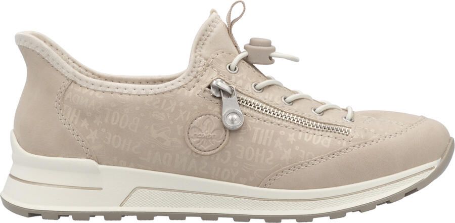 Rieker Slip-on sneakers instapschoen vrijetijdsschoen lage schoen met lettering-print