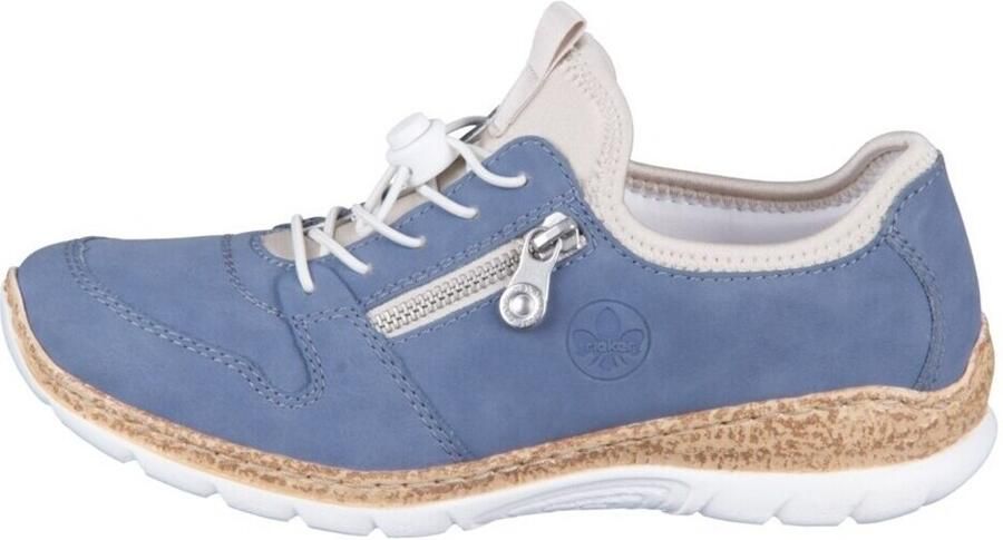 Rieker Dames Slippers Sneakers Slippers Comfort MemoSoft N42G0-14 Blauw - Foto 4