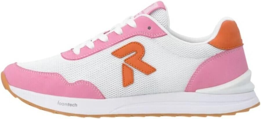 Rieker Sneakers laag oranje lichtroze wit