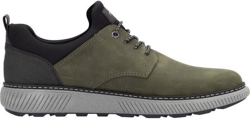 Rieker heren veterschoenen lage schoenen zakelijke schoenen leren schoenen B3360-54 groen extra breed