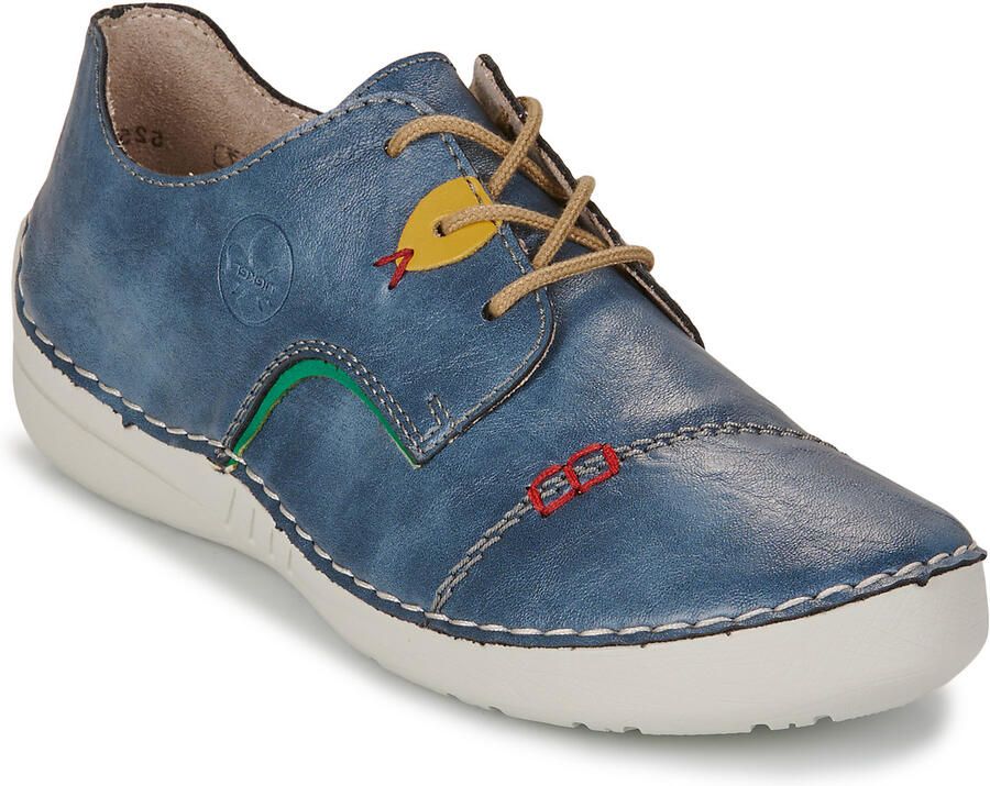 Rieker dames veterschoenen lage schoenen zakelijke schoenen leren schoenen 52528-14 blauw - Foto 4
