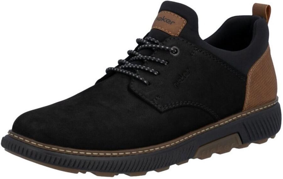 Rieker heren veterschoenen lage schoenen zakelijke schoenen leren schoenen B3360-00 Black extra breed - Foto 2