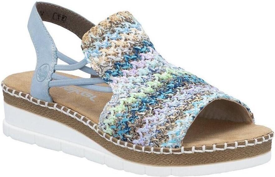 Rieker Sandalen zomerschoen sandaal sleehak in modieuze vlecht-look - Foto 4