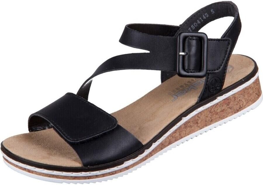 Rieker Sandalen zomerschoen sandaal sleehak met asymmetrische bandjes - Foto 3