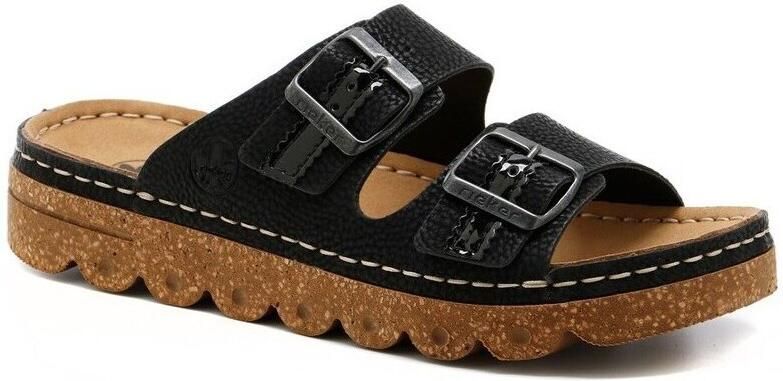 Rieker Zwarte damesslide sandalen - Foto 2