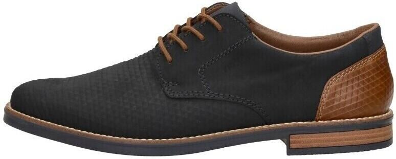 Rieker Blauwe Leren Veterschoenen met Cognac Accents Blue - Foto 15