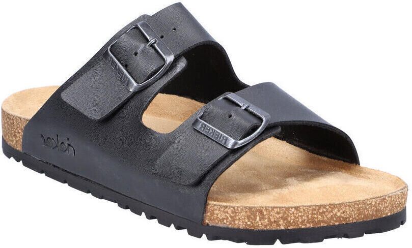 Rieker Slippers zomerschoen slippers pantoffel met twee klittenbandsluitingen