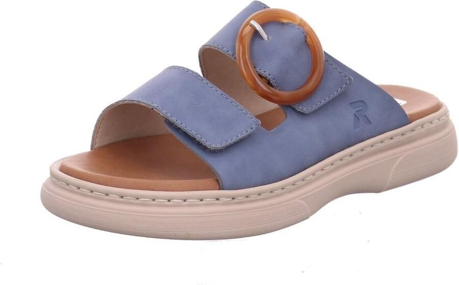 Rieker dames muiltjes blauw extra breed - Foto 2