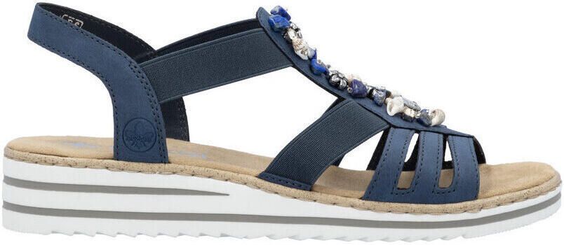 Rieker Sandalen zomerschoen sandaal sleehak met zomerse versiering - Foto 2