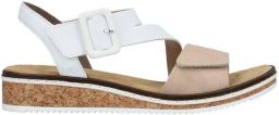 Rieker Sandalen zomerschoen sandaal sleehak met asymmetrische bandjes