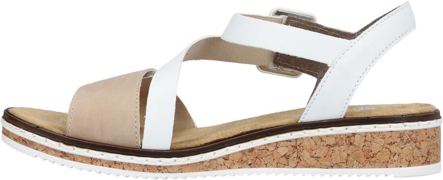 Rieker Sandalen zomerschoen sandaal sleehak met asymmetrische bandjes - Foto 9