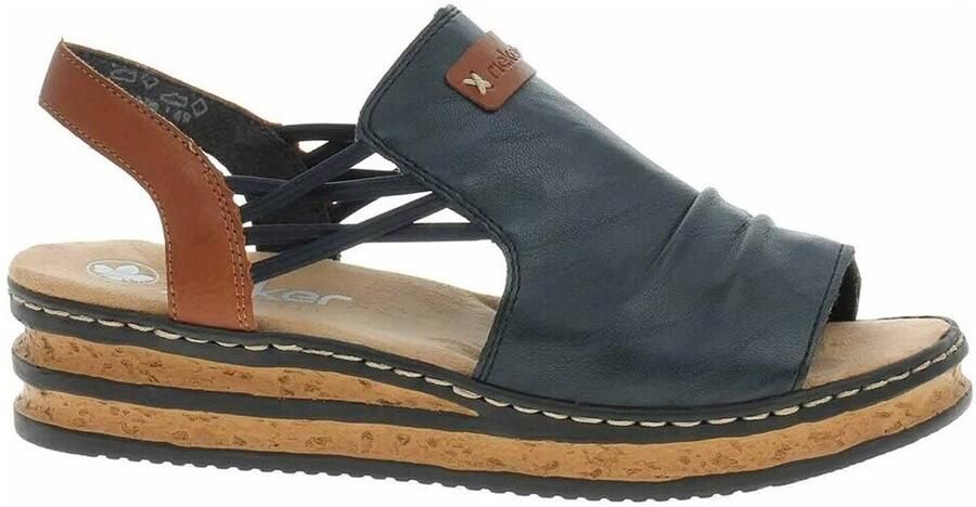 Rieker Sleehaksandaaltjes zomerschoen sandaal sleehak met stretchbanden - Foto 3