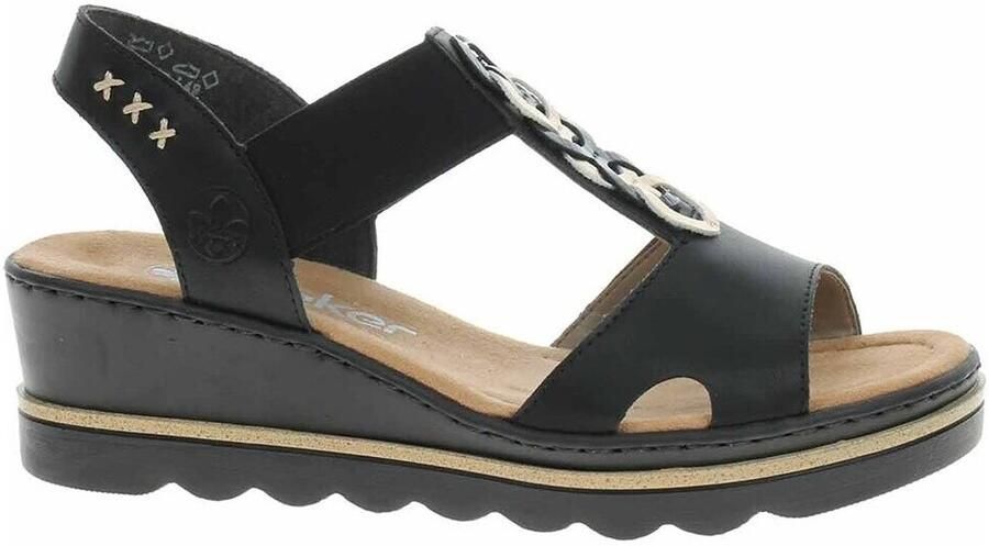 Rieker Sleehaksandaaltjes zomerschoen sandaal sleehak met elastiek voor perfecte pasvorm - Foto 11