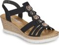 Rieker Sandalen met sleehak 619B2-00 - Zwart