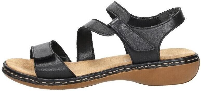 Rieker Comfortabele Zwarte Sandaal met Klittenbandsluiting Black Dames - Foto 13