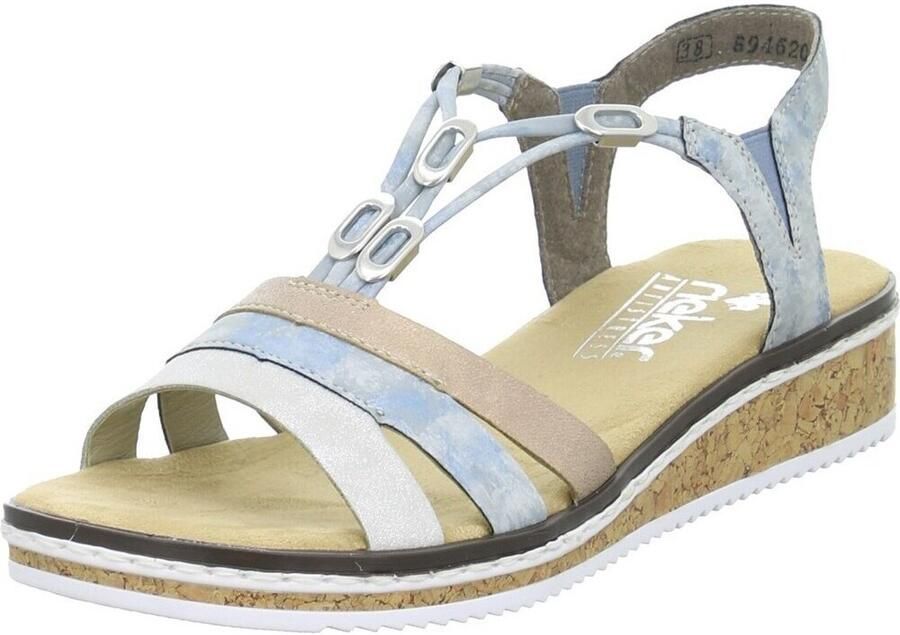 Rieker Sandalen zomerschoen sandaal sleehak met subtiele decoratieve versiering - Foto 2