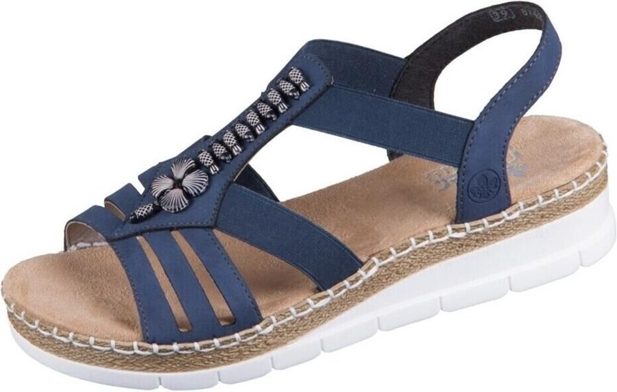 Rieker Sandalen zomerschoen sandaal sleehak met modieuze decoratieve elementen - Foto 2