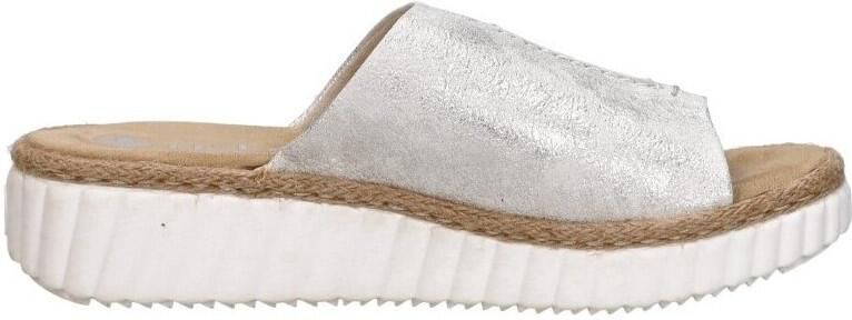 Rieker Slippers sleehak zomerschoen slippers met jute-omranding aan de loopzool - Foto 17
