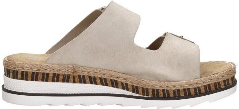 Rieker Slippers sleehak zomerschoen slippers met jute-omranding aan de loopzool - Foto 17