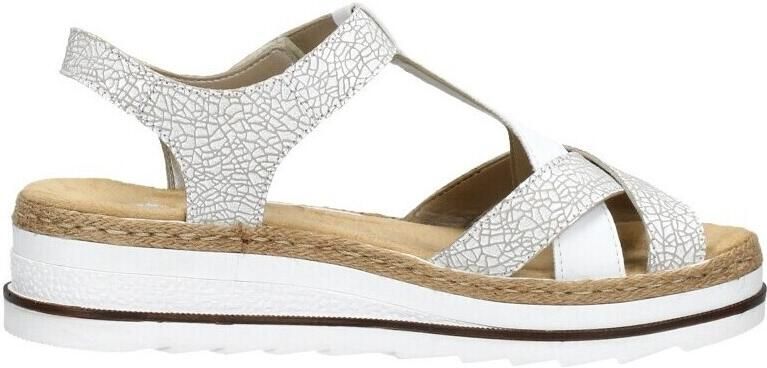 Rieker Comfortabele witte sandaal met leuke print White Dames - Foto 10