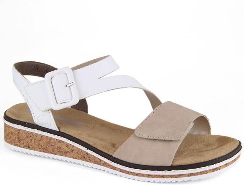 Rieker Sandalen zomerschoen sandaal sleehak met asymmetrische bandjes - Foto 5