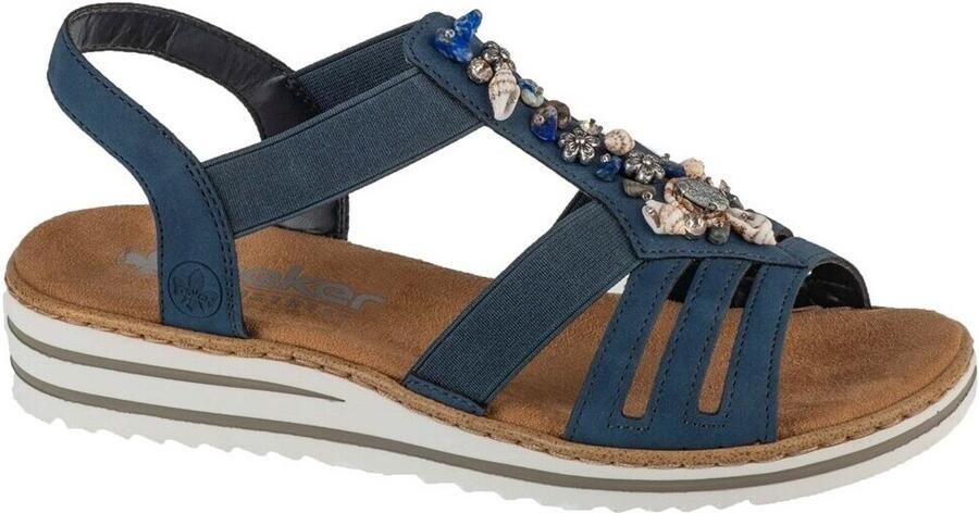 Rieker Sandalen zomerschoen sandaal sleehak met zomerse versiering - Foto 5