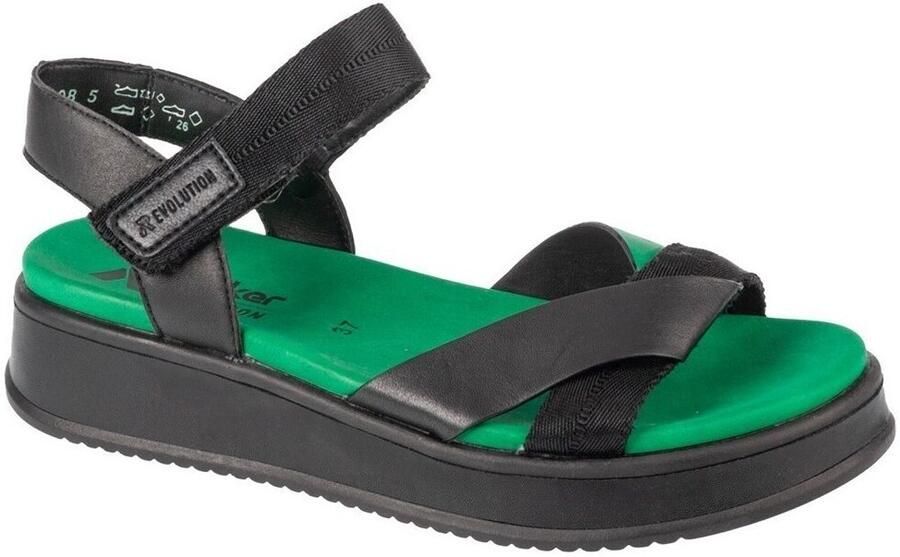 Rieker Sandals W0851-00 Vrouwen Zwart Sandalen