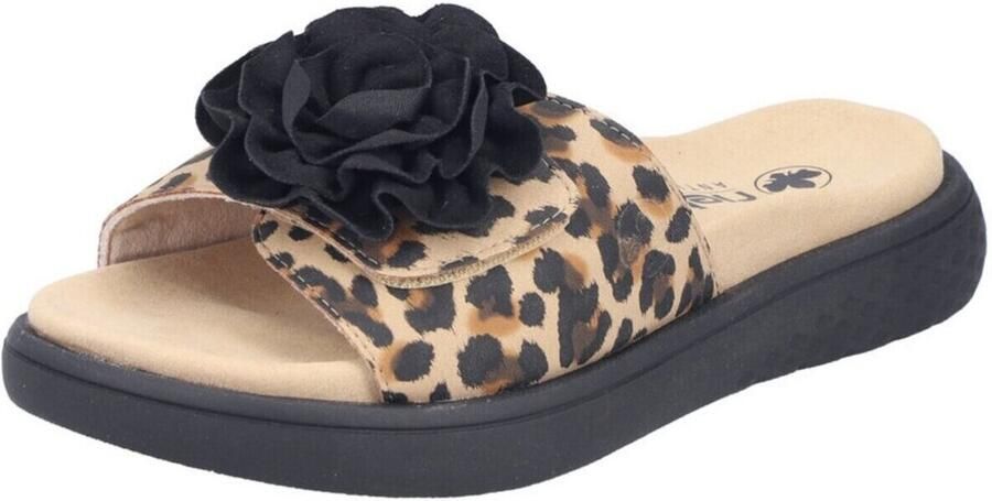 Rieker dames muiltjes zwart leopard - Foto 2