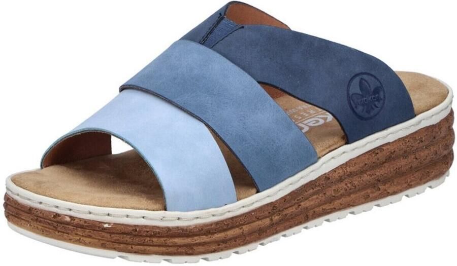 Rieker dames muiltjes blauw comfort wijdte - Foto 2