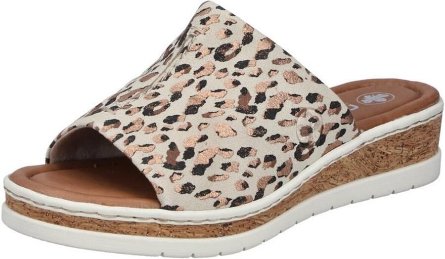 Rieker Leopard beige Slipper Synthetisch H-Leest - Foto 6