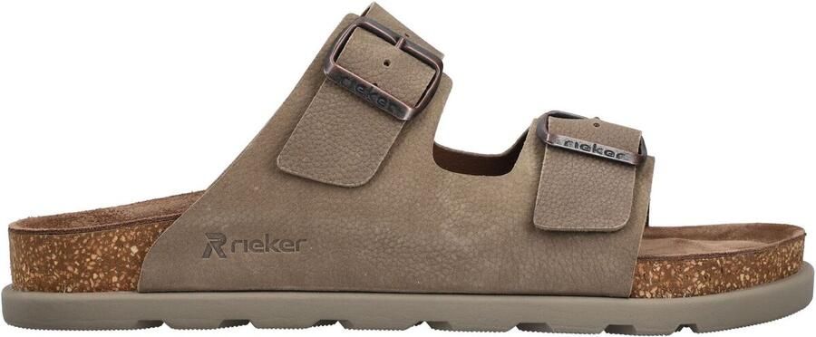 Rieker heren muiltjes slipper leer breed 25590-25 bruin - Foto 4