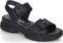 Rieker Zwarte Casual Platte Open Sandalen Black Dames - Thumbnail 2