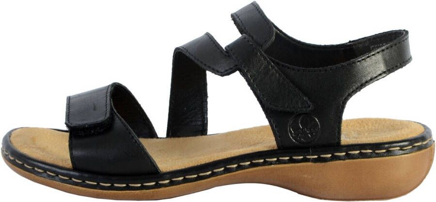 Rieker Comfortabele Zwarte Sandaal met Klittenbandsluiting Black Dames - Foto 4