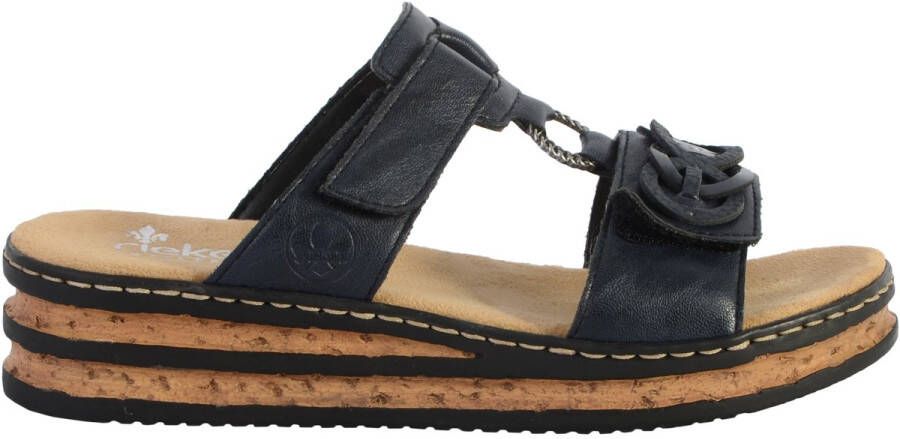 Rieker Blauwe Synthetische Sandalen met Klittenbandsluiting Blauw Dames - Foto 8
