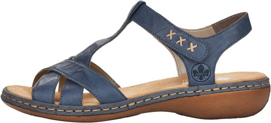 Rieker Comfortabele Platte Sandalen Blauw Dames - Foto 4