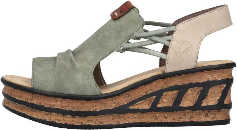 Rieker Nabukino elastische sleehak sandalen - Foto 2