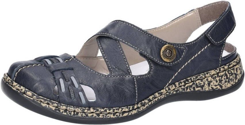 Rieker Klittenbandschoenen zomerschoen sleehak sandaal met bandjes met contrasterende stiksels